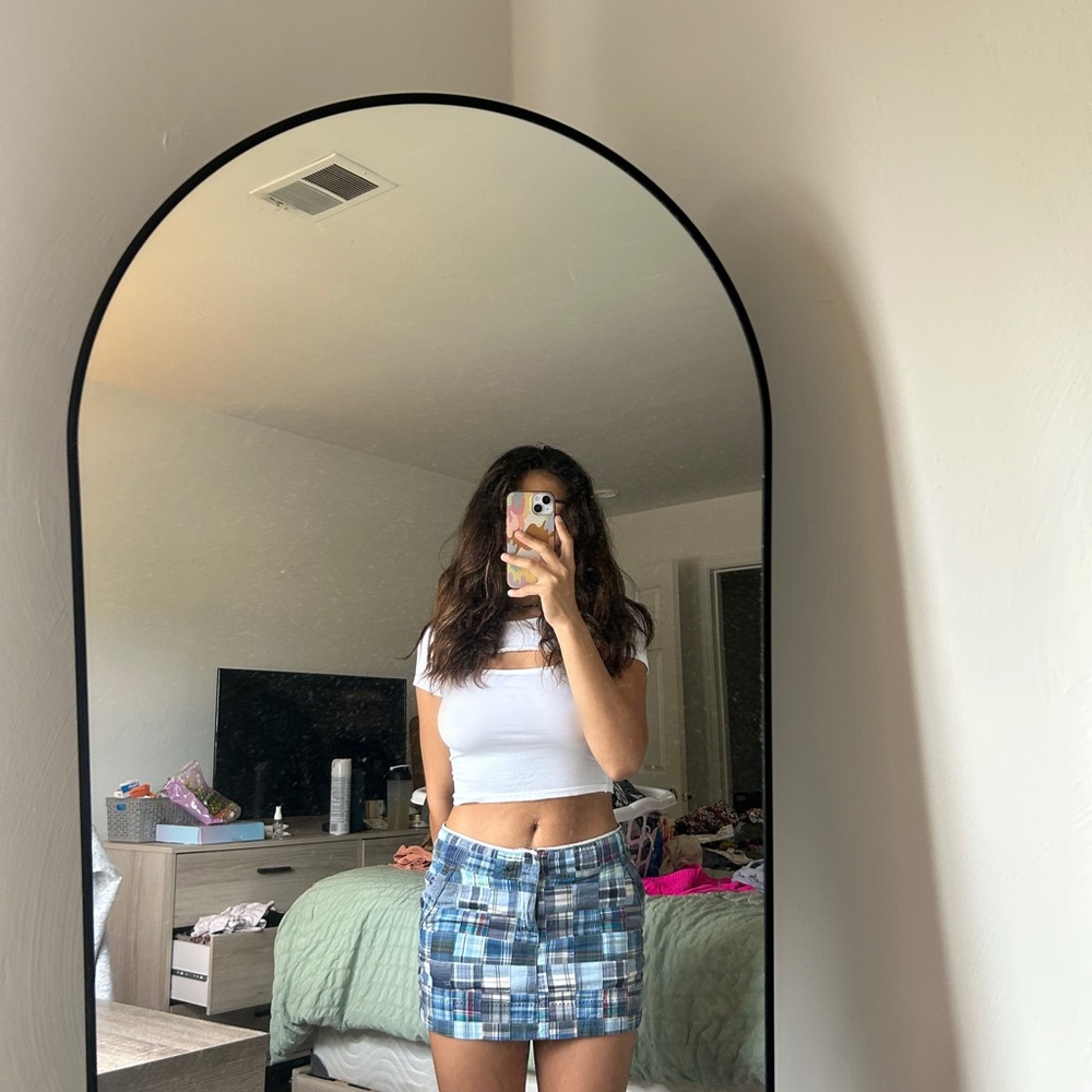 Blue Plaid Mini Skirt